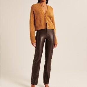 Abercrombie and Fitch Brown Leather Pants 90s Ultra High Rise